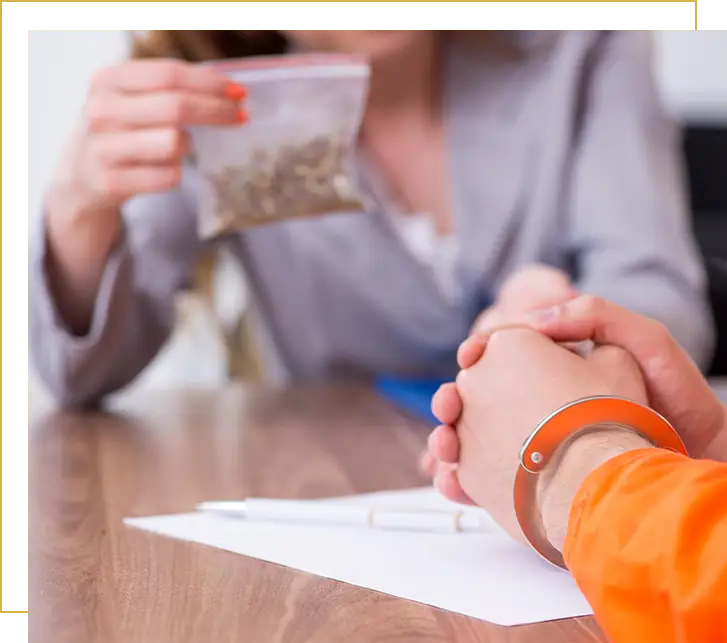 drug possession handcuff orange